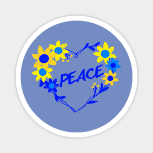 I stand with Ukrainian, sunflowers and heart, peace not war. Magnet